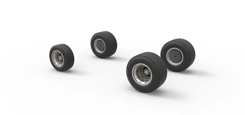 Wheel set of Vintage Asphalt Supermodified V2 Scale 1:25 - Model preview 7