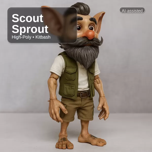 Forest Folk Collection – 10 High-Poly Kitbash Characters - Model preview 2