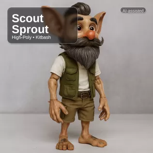 Forest Folk Collection – 10 High-Poly Kitbash Characters - Model thumbnail 2