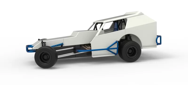 Vintage Dirt Modified stock car V8 while turning Scale 1:25 - Model preview 1