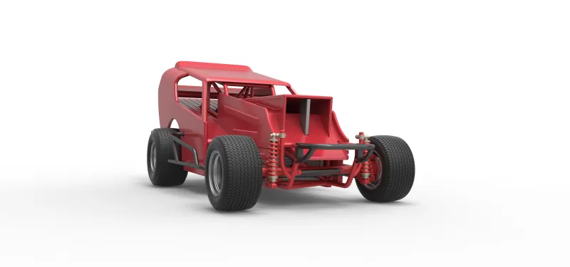 Vintage Dirt Modified stock car Version 4 Scale 1:25 - Model preview 27