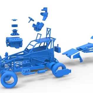 New Zealand Superstock car while turning Version 4 Scale 1:25 - Model thumbnail 28