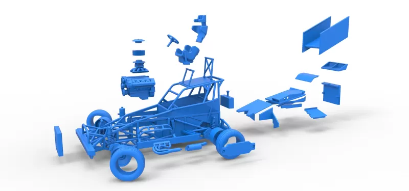 New Zealand Superstock car while turning Version 4 Scale 1:25 - Model preview 28