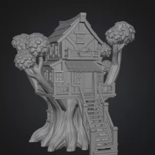 Fantasy Treehouse STL File for 3D Print - Model thumbnail 8