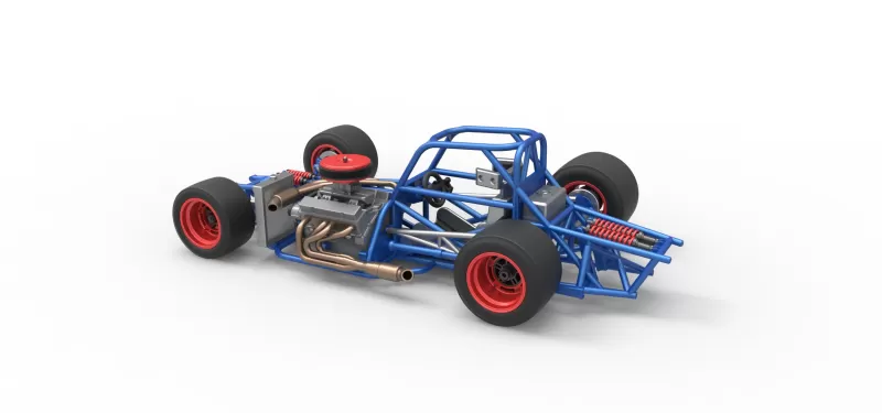 Supermodified front engine race car Base Version 4 Scale 1:25 - Model preview 12