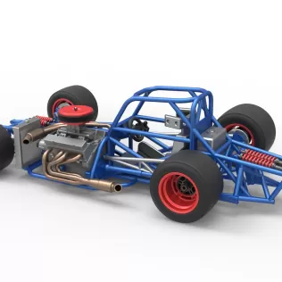 Supermodified front engine race car Base Version 4 Scale 1:25 - Model thumbnail 12