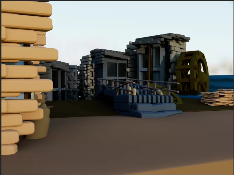 3D scene. Made with a script. - Model preview 1