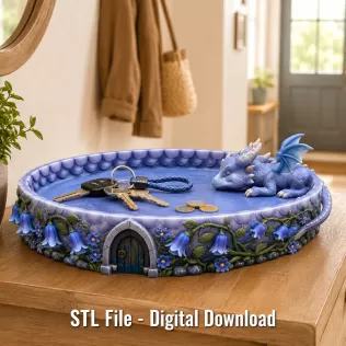 Sleeping Baby Dragon Tray STL File for 3D Print - Model thumbnail 4