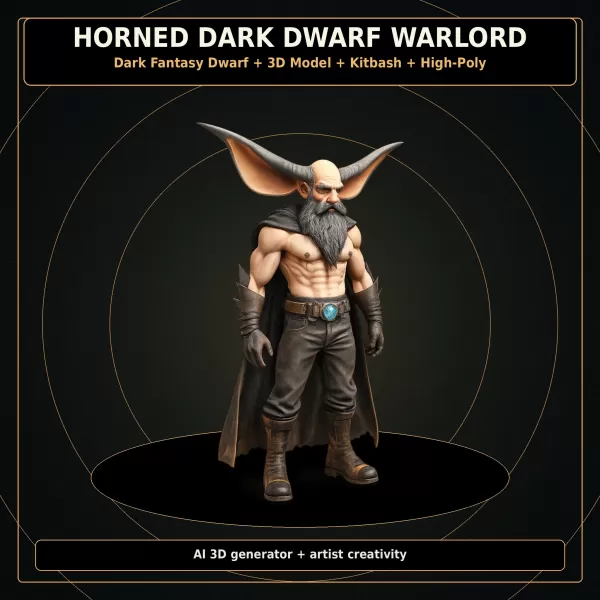 Dwarf Heroes Fantasy Warrior Kitbash Pack – High-Poly 10 Char - Model preview 10