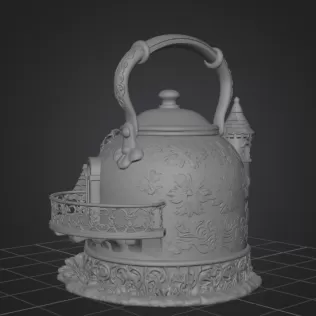 Fantasy Teapot Fairy House – STL File 3D Print - Model thumbnail 10