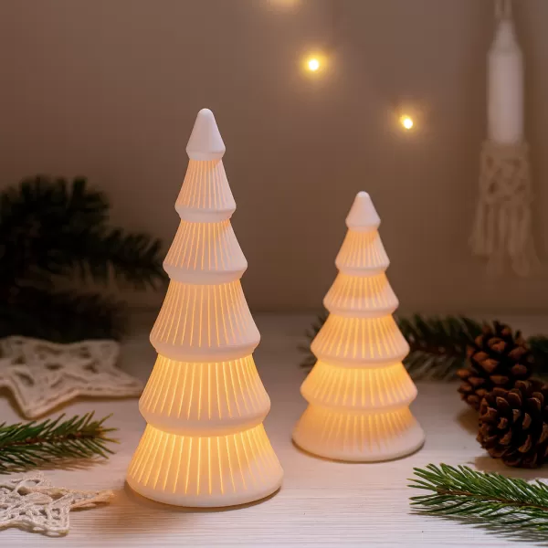 Christmas Tree Candle Holder Set | 2 pcs LED Holiday Decoration - Model preview 2