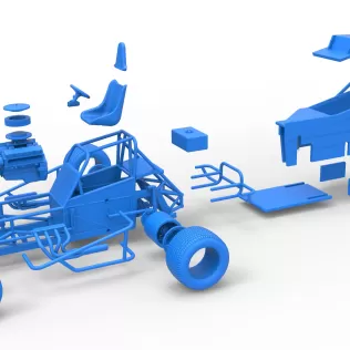 Vintage Dirt Modified stock car Version 7 Scale 1:25 - Model thumbnail 25