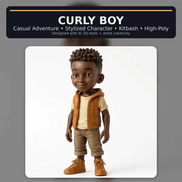 Stylized Character Collection Vol. 01 – Kitbash High-Poly 3D Mod - Model preview 8