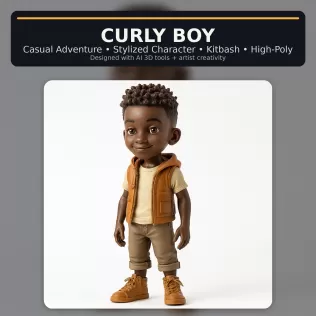 Stylized Character Collection Vol. 01 – Kitbash High-Poly 3D Mod - Model thumbnail 8