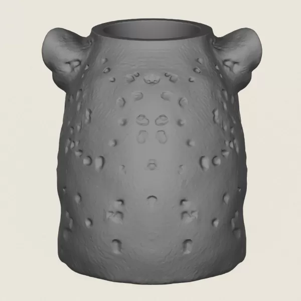 Leopard Face Vase Print Ready 3D Model - Model preview 6
