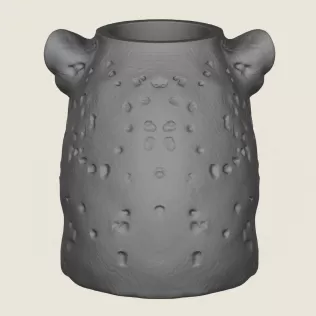 Leopard Face Vase Print Ready 3D Model