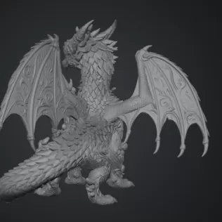 Crimson Rose Dragon STL File for 3D Print - Model thumbnail 15