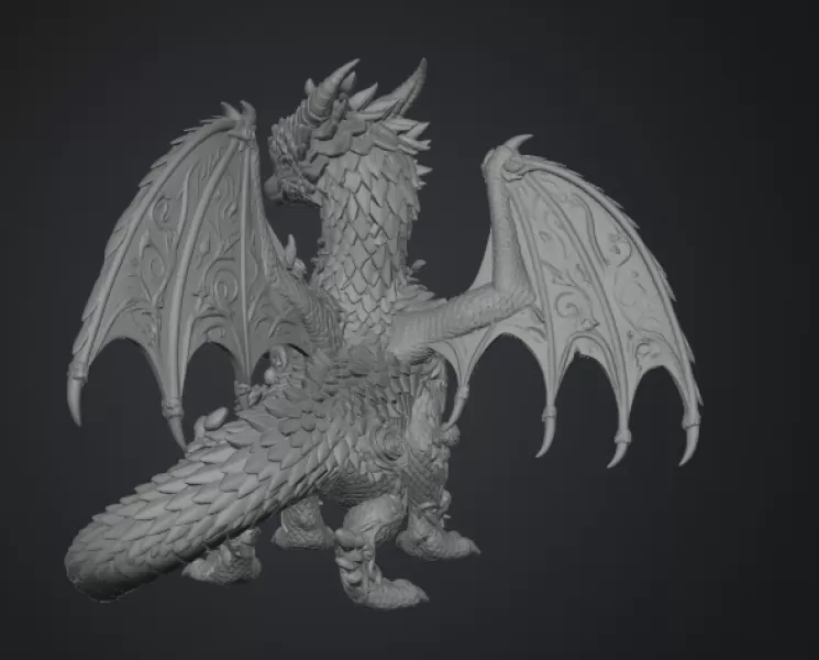 Crimson Rose Dragon STL File for 3D Print - Model preview 15