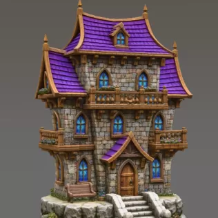 Fantasy Medieval House STL for 3D Printing - Model thumbnail 8