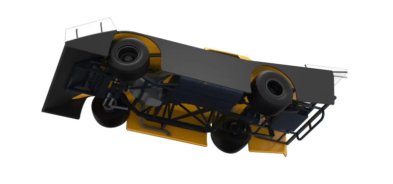 Vintage Dirt late model Race car V5 while turning Scale 1:25 - Model preview 3
