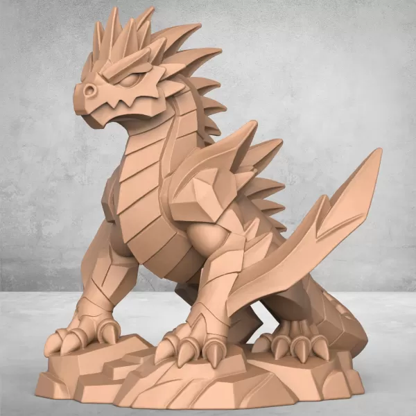 Medieval Dragon Warrior Statue - Model preview 1