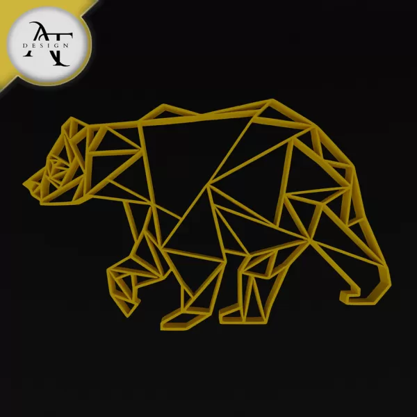 Bear - Geometric - 2D Wall Art Decor - Model preview 1