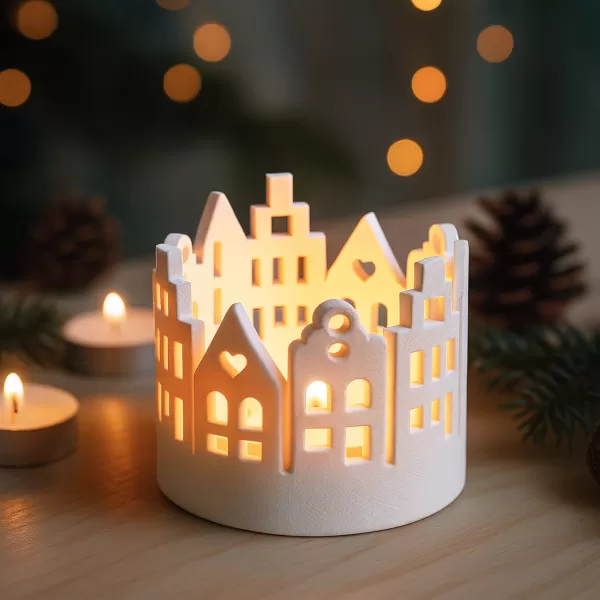 Christmas Village Candle Holder | Cozy Christmas Houses - Model preview 4
