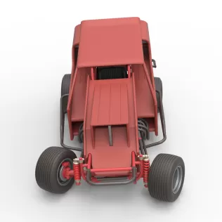 Vintage Dirt Modified stock car Version 4 while turning 1:25 - Model thumbnail 8