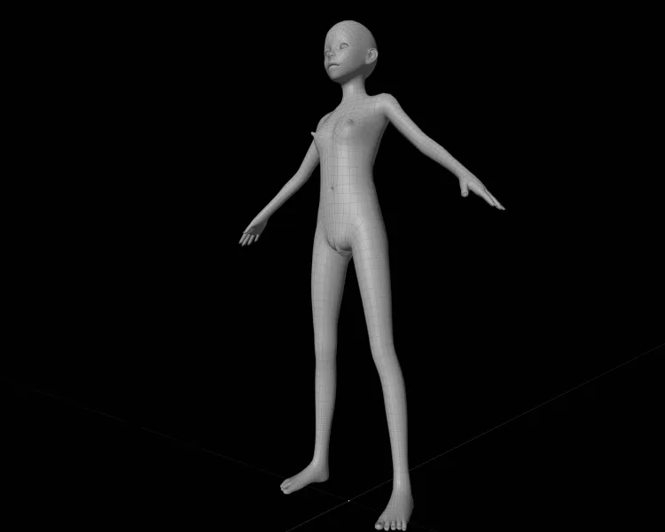 FEMALE tEEN bASE mESH - Model preview 1