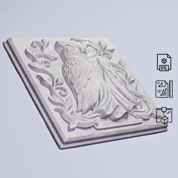 Decorative Owl Panel #RoZ - Model preview 7