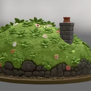 Cozy Hobbit Garden Cottage STL File for 3D Print - Model thumbnail 10