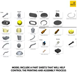 Bender - Printable 3d model - STL files - Model thumbnail 10