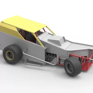 Vintage Dirt Modified stock car V7 while turning Scale 1:25 - Model thumbnail 24