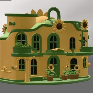 🌻 Happy Sunflower House STL File for 3D Print - Model thumbnail 10