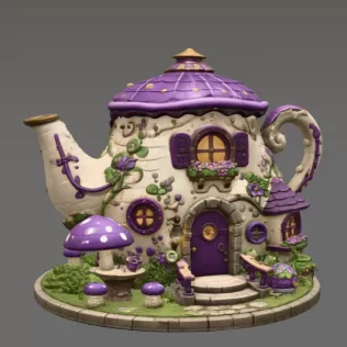 Enchanted Teapot Cottage STL File for 3D Print - Model thumbnail 8