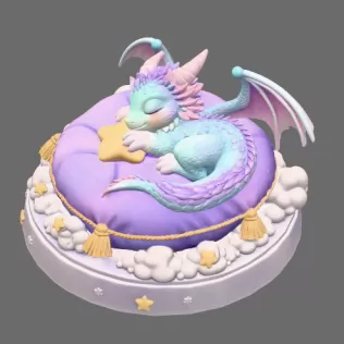 Sleeping Dream Dragon STL File 3D Print - Model thumbnail 6