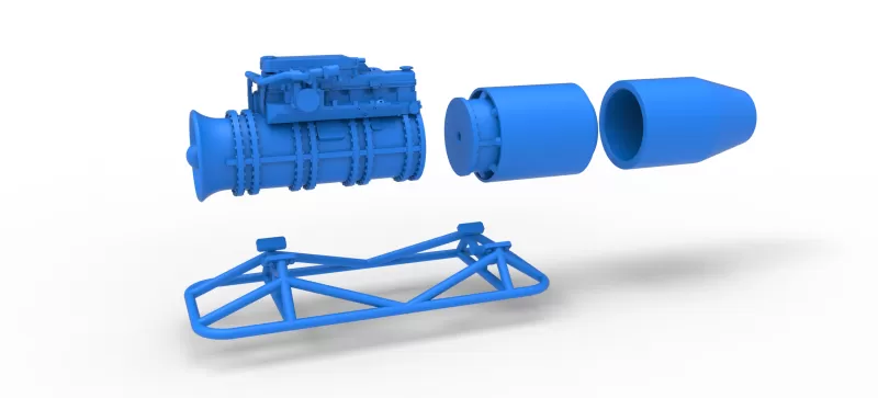 Jet engine on the frame Scale 1:25 - Model preview 16