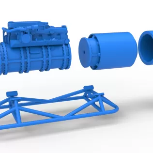 Jet engine on the frame Scale 1:25 - Model thumbnail 16