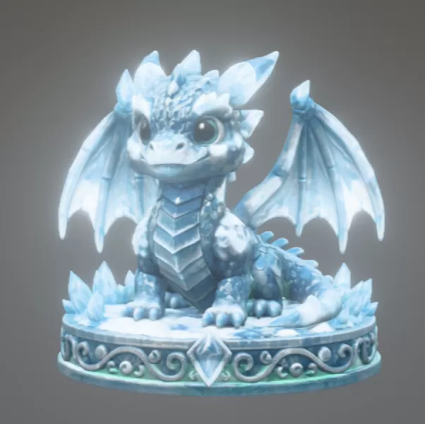 Crystal Ice Baby Dragon STL File for 3D Print - Model preview 5
