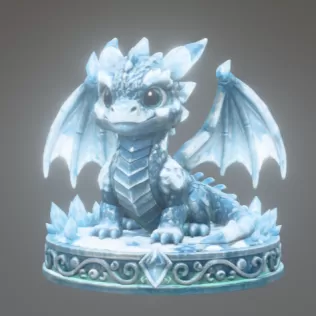Crystal Ice Baby Dragon STL File for 3D Print - Model thumbnail 5