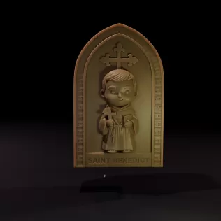 Saint Benedict Chibi - printable 3d model - Model thumbnail 2