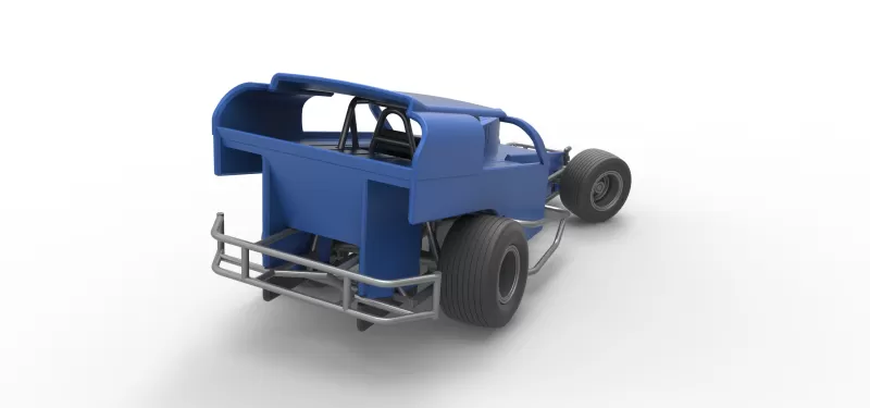 Vintage Dirt Modified stock car Version 2 while turning 1:25 - Model preview 18