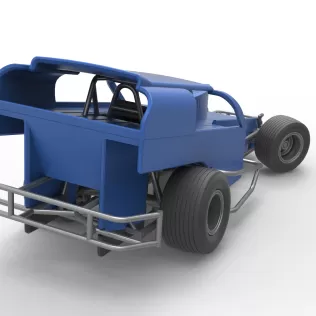 Vintage Dirt Modified stock car Version 2 while turning 1:25 - Model thumbnail 18