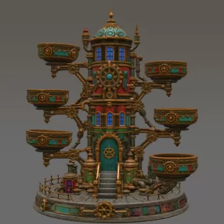 Steampunk Key & Jewelry Organizer STL File for 3D Print - Model thumbnail 5
