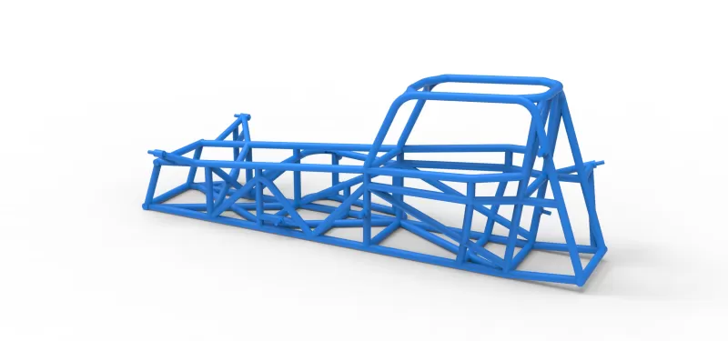 Frame of Vintage Supermodified stock car Version 3 Scale 1:25 - Model preview 9