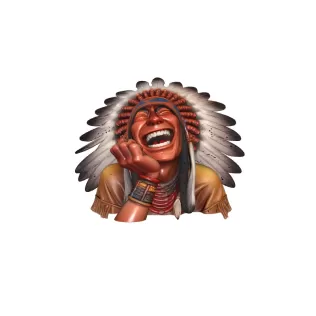 Laughing Apache Warrior 3D Model - Model thumbnail 3