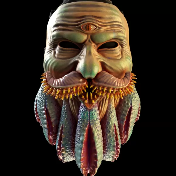 Santa Claus mask cosmic horror - Model preview 1