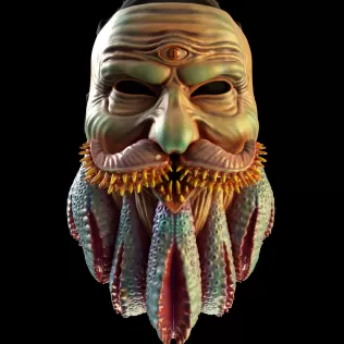Santa Claus mask cosmic horror