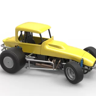 Vintage Sprint car while turning Version 2 Scale 1:25 - Model thumbnail 22