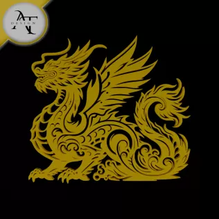 Dragon - Silhouette - 2D Wall Art Decor